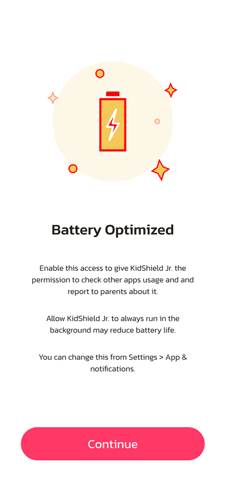 Battery Optimization screen